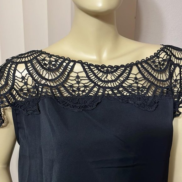 Women Small Sexy Lace Shoulder Little Black Sexy Mini Dress NWT - Picture 4 of 5